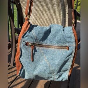 Lucky Brand Leather and Denim bag